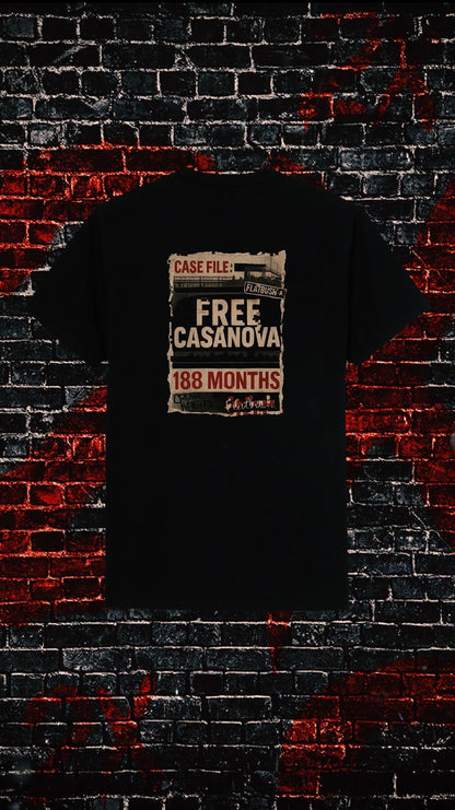 Casanova 2X 188 Collection: “The Flatbush File” T-shirt  (Embroidered 2X Logo)
