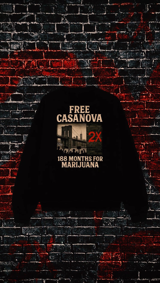 Casanova 2X 188 Collection: Justice for 2X - Midweight Crewneck Pullover (Embroidered 2X Logo)