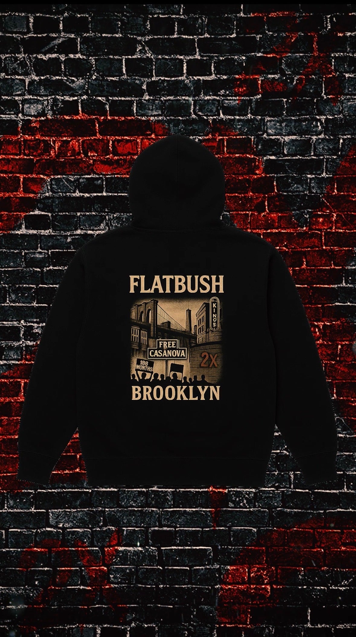 Casanova 2X 188 Collection: 2X Flatbush Edition Skyline Hoodie (Embroidered 2X Logo)